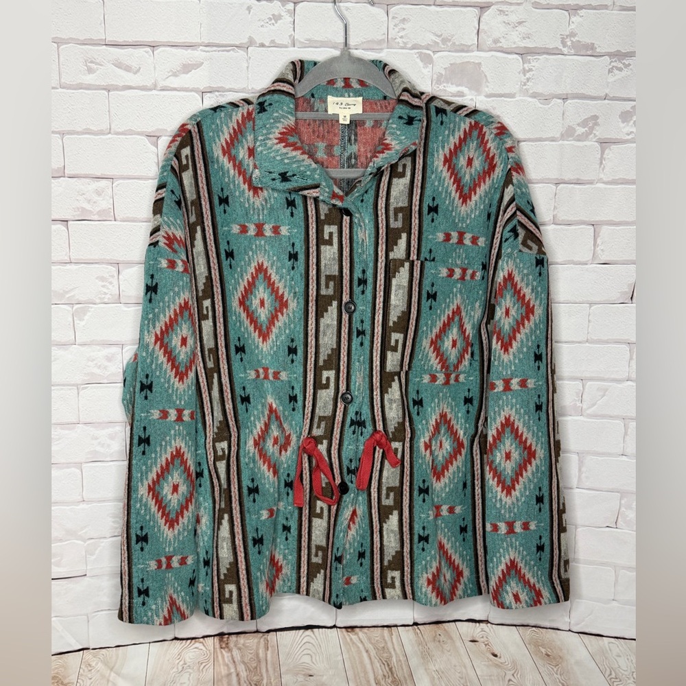 1.4.3. Story by Line Up Southwestern Patterned‎ Jacket Sz Med